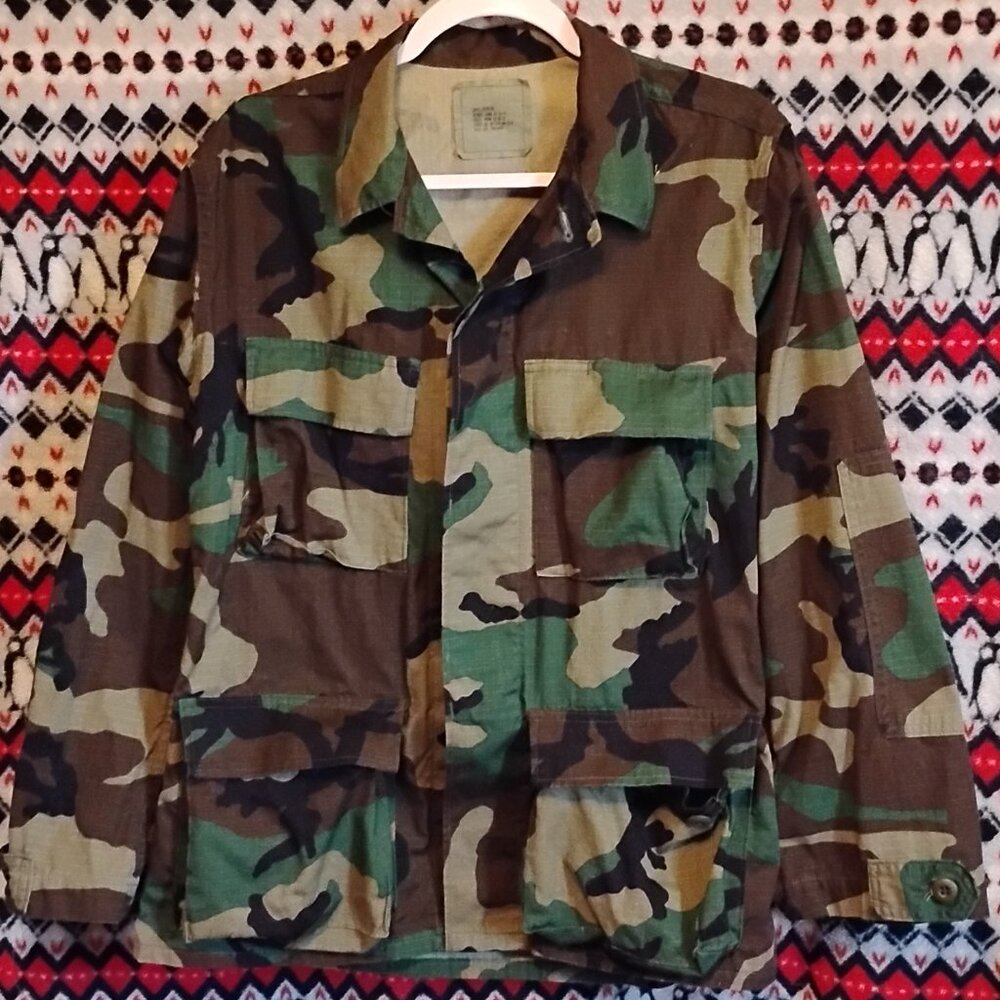 Small Surplus Vintage Woodland Camo Jacket